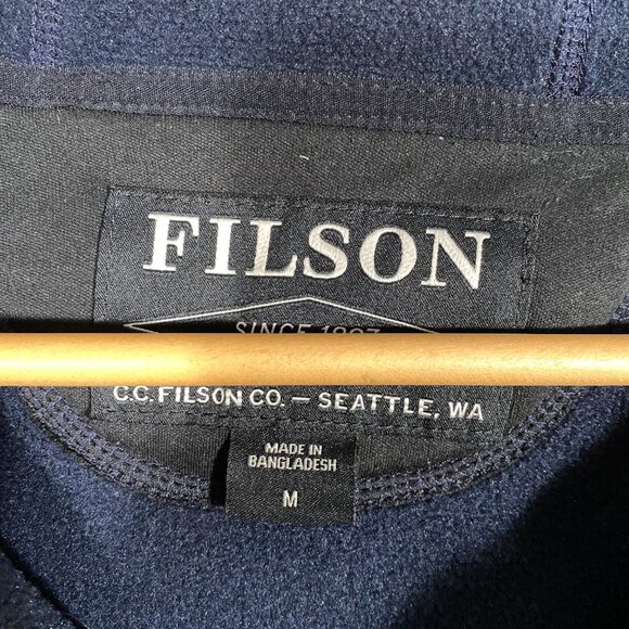 Filson Ridgeway Fleece Pullover Jacket Navy Blue Size Medium - Picture 6 of 11
